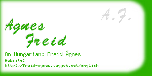 agnes freid business card